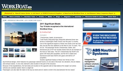WorkBoat Magazine: 2011 Significant Boats